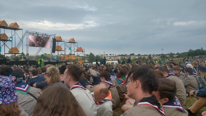 Fælleslejrbål med spejdere fra andre lande